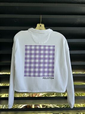 Peloton White Polo Collar Sweatshirt
